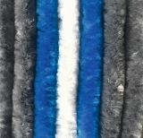 Flauschvorhang 100x200 cm grau-blau-wei