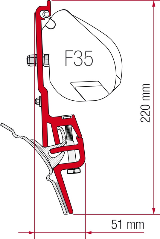 Adapter F35 VW T4 Brandrup